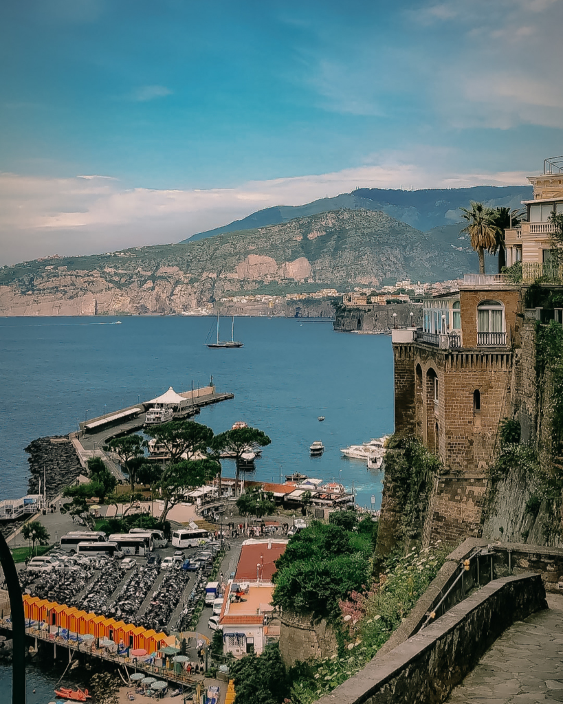 Views overlooking Sorrento port in the Amafi Coast