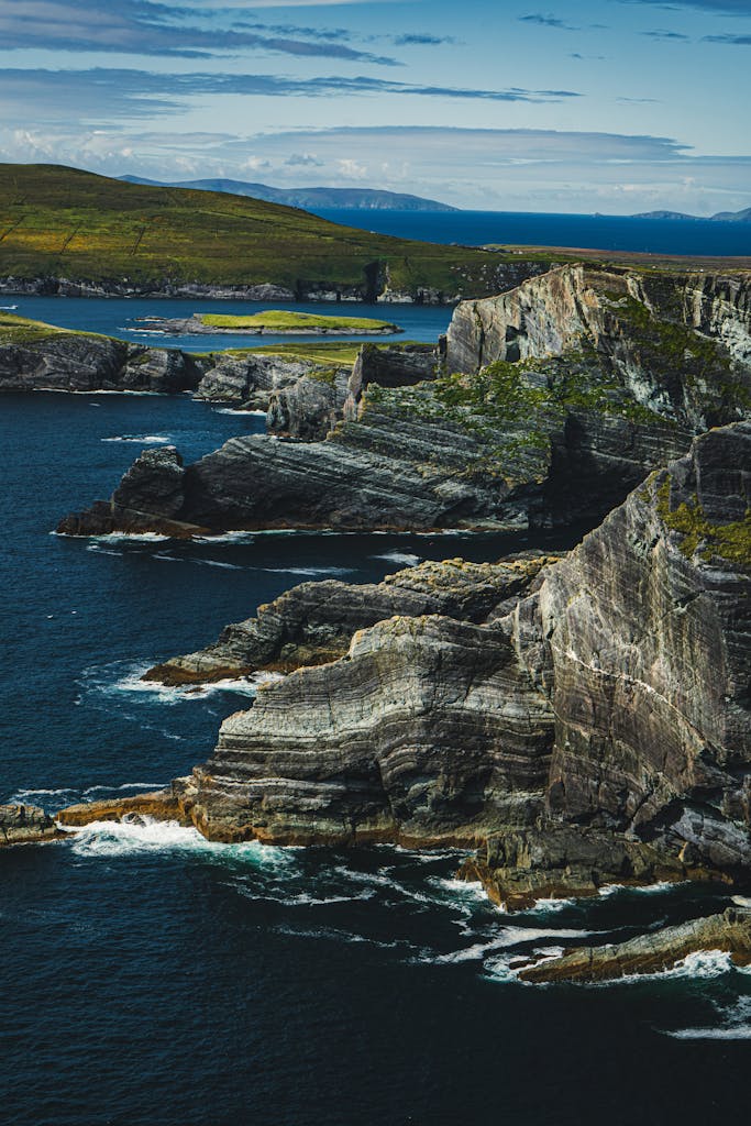 Explore the breathtaking cliffs of Doora Cross, Co. Kerry, Ireland, showcasing rugged natural beauty.