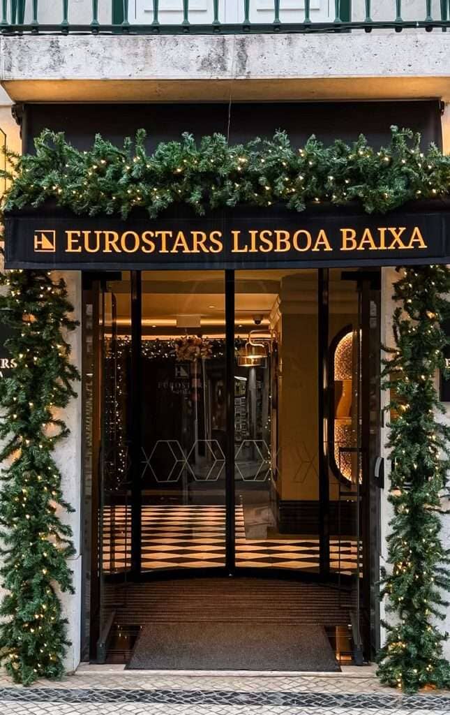 Eurostars Lisboa Baixa Hotel entrance in Lisbon Portugal