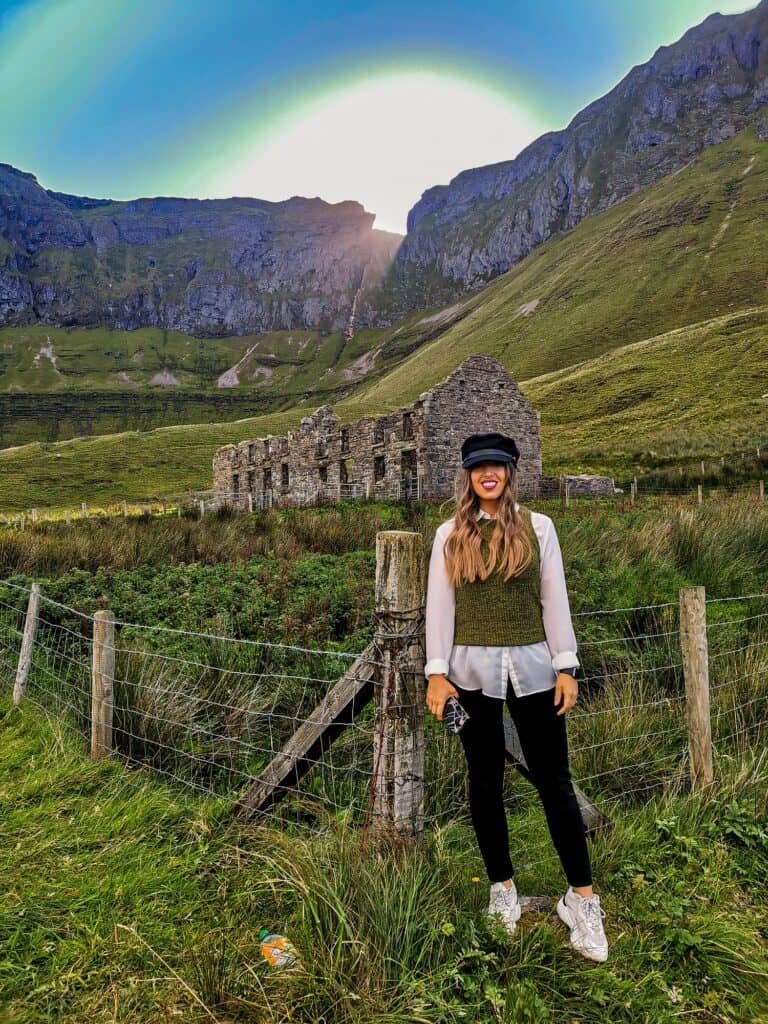 A walking trail in the middle of Gleniff Horsehoe, County Sligo