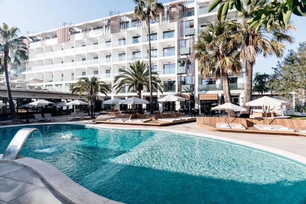 The pool area at Bordoy Alcudia Port Suites a top luxury hotel in Alcudia