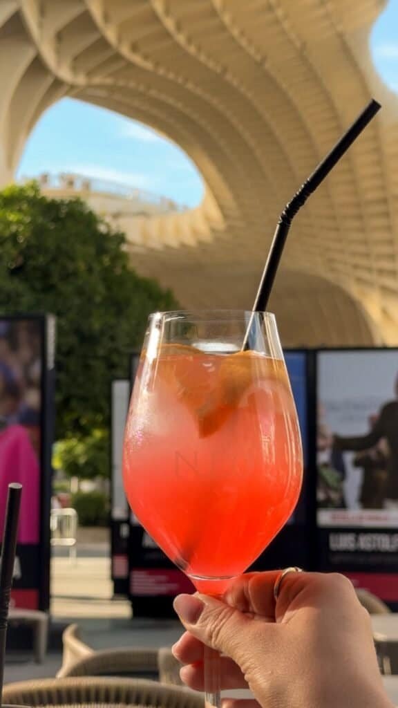 A restaurant with a view of Las Setas in Seville Spain