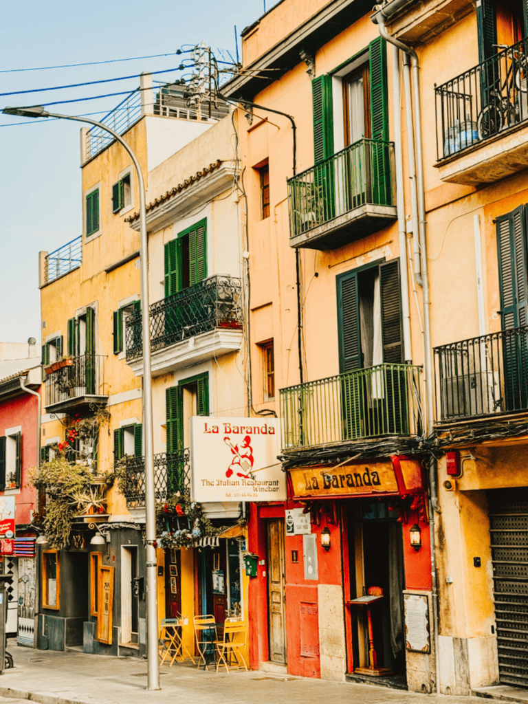 The colourful streets around Santa Catalina in Palma Mallorca