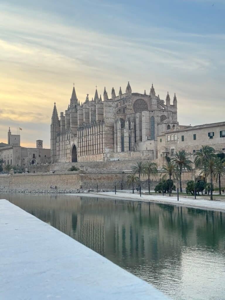 Seu Cathedral in Palma at sunset and