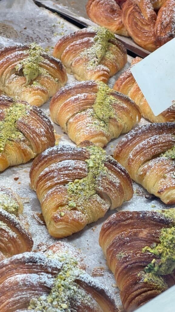 A pistachio croissant at Fika Farina bakery in Palma Mallorca